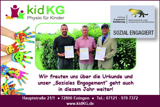 Anerkennung für das soziale Engagement unserer Schwesterpraxis kidKG