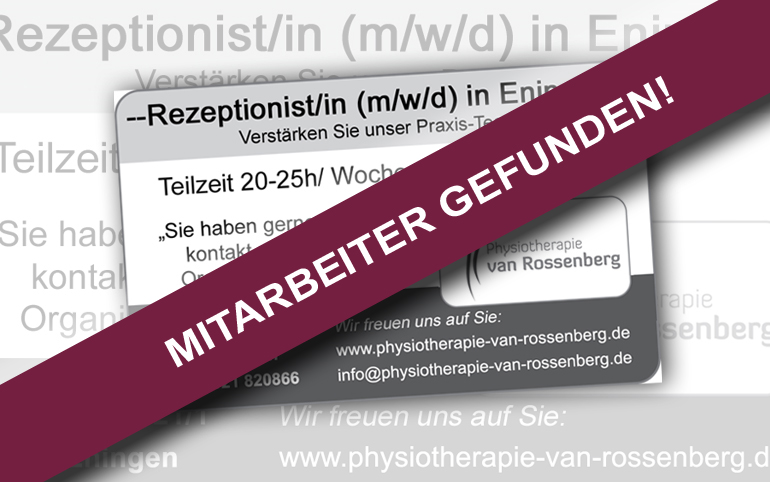 Mitarbeiter gefunden -Rezeptionist/in (m/w/d) gesucht